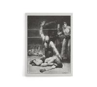 Artery8 George Bellows Counted Out Second Stone Boxing Canvas Wall Art Print in Grey | Size: W24" x H32" Artery8 Grey W24" x H32"