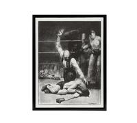 Artery8 George Bellows Counted Out Second Stone Boxing Framed Canvas Art Print in Grey | Size: W18" x H24" Artery8 Grey W18" x H24"