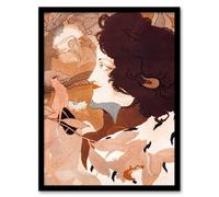 Artery8 Georges de Feure Framed Wall Art Print Femme Fatale Portrait Painting in Brown | Size: A4 Artery8 Brown A4