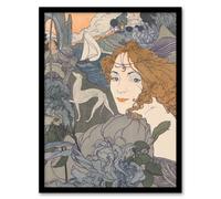 Artery8 Georges de Feure Framed Wall Art Print Homecoming Dream Painting in Blue | Size: A3 Artery8 Blue A3