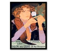 Artery8 Georges de Feure Framed Wall Art Print Salon des Cent Vintage Advert | Size: A4 Artery8 Multicolor A4
