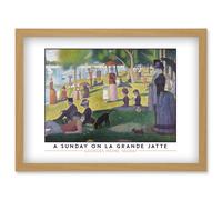 Artery8 Georges Pierre Seurat A Sunday On La Grande Jatte Painting Artwork Framed Wall Art Print A4 in Light Oak Artery8 Light Oak