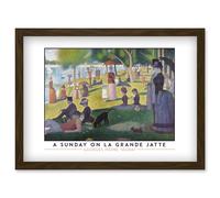 Artery8 Georges Pierre Seurat A Sunday On La Grande Jatte Painting Artwork Framed Wall Art Print A4 in Brown Artery8 Brown