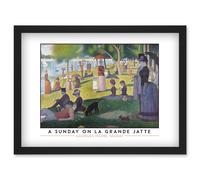 Artery8 Georges Pierre Seurat A Sunday On La Grande Jatte Painting Artwork Framed Wall Art Print A4 in Black Artery8 Black