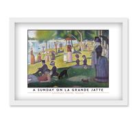 Artery8 Georges Pierre Seurat A Sunday On La Grande Jatte Painting Artwork Framed Wall Art Print A4 in White Artery8 White
