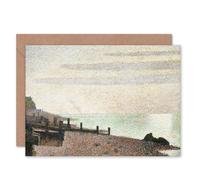 Artery8 Georges Pierre Seurat Mouth Seine Honfleur Evening Fine Art Greeting Card Plus Envelope Blank Inside