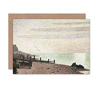 Artery8 Georges Pierre Seurat Mouth Seine Honfleur Evening Fine Art Greeting Card Plus Envelope Blank Inside
