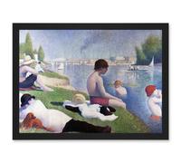 Georges Seurat Bathers At Asnieres Painting Artwork Framed Wall Art Print A4 Artery8 Black One Size