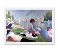Georges Seurat Bathers At Asnieres Painting Artwork Framed Wall Art Print A4 Artery8 White One Size