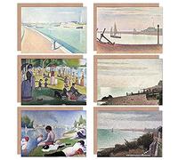 Artery8 Georges Seurat Grandcamp Seine Sunday Afternoon Fine Art Greeting Card Pack of 6