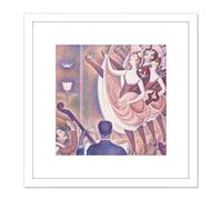 Artery8 Georges Seurat Le Chahut 8X8 Inch Square Wooden Framed Wall Art Print Picture with Mount in White Artery8 White