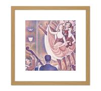 Artery8 Georges Seurat Le Chahut 8X8 Inch Square Wooden Framed Wall Art Print Picture with Mount in Light Oak Artery8 Light Oak