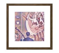 Artery8 Georges Seurat Le Chahut 8X8 Inch Square Wooden Framed Wall Art Print Picture with Mount in Brown Artery8 Brown