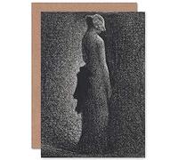 Artery8 Georges Seurat The Black Bow Fine Art Greeting Card Plus Envelope Blank Inside