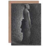 Artery8 Georges Seurat The Black Bow Fine Art Greeting Card Plus Envelope Blank Inside