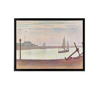 Artery8 Georges Seurat The Channel At Gravelines Framed Canvas Wall Art Print | Size: W18" x H24" Artery8 Multicolor W18" x H24"