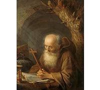 Artery8 Gerard Dou A Hermit Monk Painting Art Print Canvas Premium Wall Decor Poster Mural