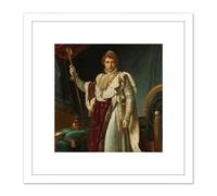 Artery8 Gerard Portrait Emperor Napoleon I Bonaparte 8X8 Inch Square Wooden Framed Wall Art Print Picture with Mount in White Artery8 White