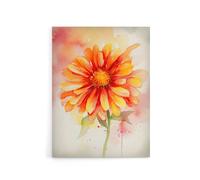 Artery8 Gerbera Daisy Flower Watercolour Canvas Wall Art Print in Orange | Size: W18" x H24" Artery8 Orange W18" x H24"