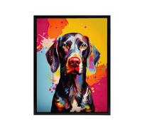 Artery8 German Shorthaired Pointer Dog Portrait Framed Canvas Wall Art Print | Size: W18" x H24" Artery8 Multicolor W18" x H24"