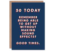 Artery8 Get Up Sound Effects 50 Year Old Funny 50th For Him Birthday Card