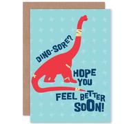 Wee Blue Coo CARD GET WELL SOON DINOSAUR PUN GIFT