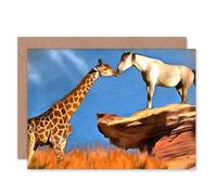 Artery8 Getting Close Horse Art Blank Just to Say Card Artery8 Multicolor
