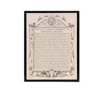 Artery8 Gettysburg Address Abraham Lincoln Framed Canvas Wall Art Print in Beige | Size: W18" x H24" Artery8 Beige W18" x H24"