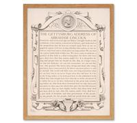 Artery8 Gettysburg Address Abraham Lincoln USA President Art Print Framed Poster Wall Decor 12x16 inch