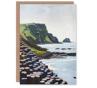 Artery8 Giants Causeway Seaside Columns Coastal Ireland Birthday Art Card in Blue Artery8 Blue