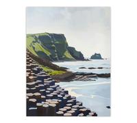 Artery8 Giants Causeway Seaside Columns Coastal Ireland Wall Art Print in Blue | Size: W12" x H16" Artery8 Blue W12" x H16"