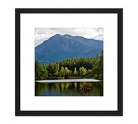 Artery8 Gillman Glencoe Lochan Highland Scotland Photo 8X8 Inch Square Wooden Framed Wall Art Print Picture with Mount in Black Artery8 Black