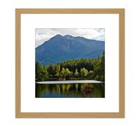 Artery8 Gillman Glencoe Lochan Highland Scotland Photo 8X8 Inch Square Wooden Framed Wall Art Print Picture with Mount in Light Oak Artery8 Light Oak