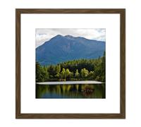 Artery8 Gillman Glencoe Lochan Highland Scotland Photo 8X8 Inch Square Wooden Framed Wall Art Print Picture with Mount in Brown Artery8 Brown