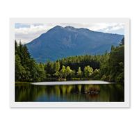 Artery8 Gillman Glencoe Lochan Highland Scotland Photo Landscape UK Artwork Framed Wall Art Print A4 in White Artery8 White