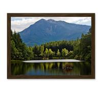 Gillman Glencoe Lochan Highland Scotland Photo Landscape UK Artwork Framed Wall Art Print A4 Artery8 Brown One Size