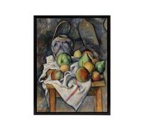 Artery8 Ginger Jar & Fruit Still Life Paul Cezanne Framed Canvas Wall Art | Size: W18" x H24" Artery8 Multicolor W18" x H24"