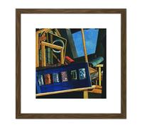 Artery8 Giorgio de Chirico The Faithful Servitor 8X8 Inch Square Wooden Framed Wall Art Print Picture with Mount in Brown Artery8 Brown