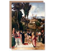 Artery8 Giorgione Moses Undergoing Trial by Fire Art Greeting Card Artery8 Multicolor