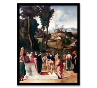 Artery8 Giorgione Moses Undergoing Trial by Fire Framed Wall Art Print | Size: W12" x H16" Artery8 Multicolor W12" x H16"