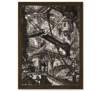 Artery8 Giovanni Battista Piranesi Drawbridge Plate 7 Etching Artwork Framed Wall Art Print A4