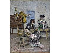 Artery8 Giovanni Boldini Guitar Player 1872 Painting Art Print Canvas Premium Wall Decor Poster Mural