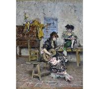 Artery8 Giovanni Boldini Guitar Player 1872 Painting Large Wall Art Poster Print Thick Paper 18X24 Inch
