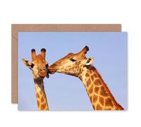 Artery8 Giraffes Kissing Love Photo Anniversary Valentines Card Artery8 Multicolor