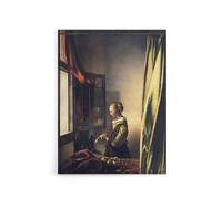 Artery8 Girl Reading Letter by Open Window Canvas Wall Art Print 24X32 Artwork By Vermeer : Romantic Dutch Interior Print Ideal For Bedroom Or Study Adding Elegance And Intimacy