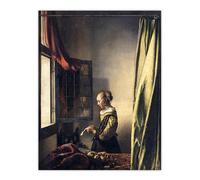 Artery8 Girl Reading Letter by Open Window XL Extra Large Wall Art Poster Print 24X32 Artwork By Vermeer : Romantic Dutch Interior Print Ideal For Bedroom Or Study Adding Elegance And Intimacy