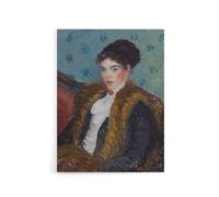 Artery8 Girl with Fox Furs William James Glackens Canvas Wall Art Print | Size: W18" x H24" Artery8 Multicolor W18" x H24"