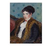 Artery8 Girl with Fox Furs William James Glackens Wall Art Poster Print | Size: W12" x H16" Artery8 Multicolor W12" x H16"