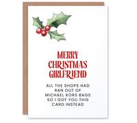 Artery8 Girlfriend Got This Instead Of Designer Bag Funny For Her Woman Christmas Card