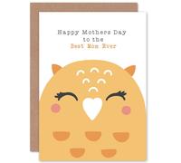 Wee Blue Coo Cute Kids Animal Mothers Day Mom Owl Sealed Greeting Card Plus Envelope Blank inside